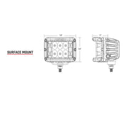 RIGID Industries D-SS Series PRO Spot Surface Mount - Pair - Black [262213]